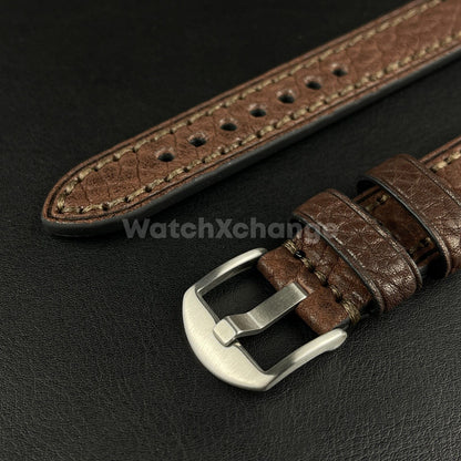 Mens Genuine Brown Leather Watch Strap Band for PANERAI FOSSIL 20mm, 22mm, 24mm