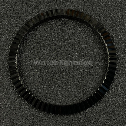 Black Fluted Polished Stainless Steel Watch Bezel Insert Ring 36mm 39mm