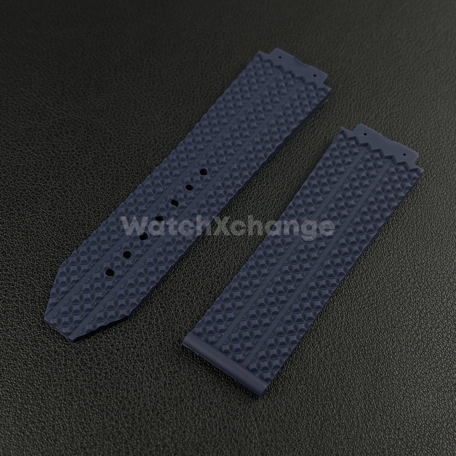 Blue Rubber Silicone Watch Strap Waterproof 26*19mm Fit HUBLOT BIG BANG Yubo