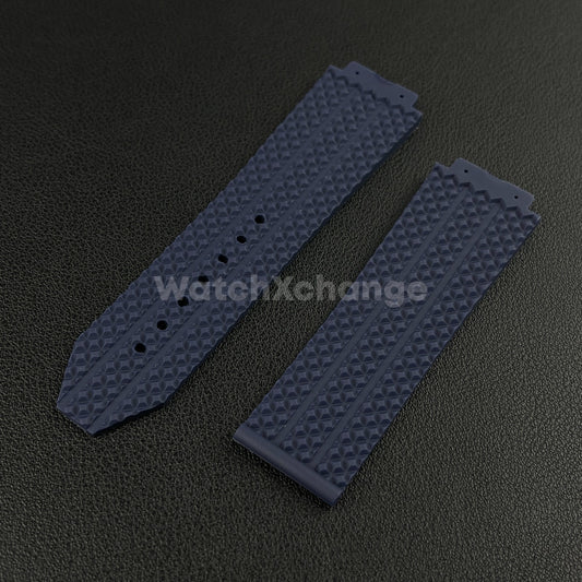 Blue Rubber Silicone Watch Strap Waterproof 26*19mm Fit HUBLOT BIG BANG Yubo