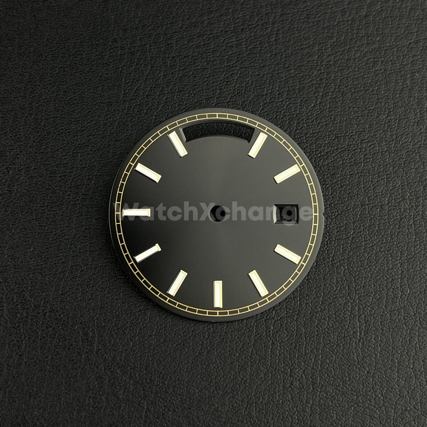 Defective* 29mm Black Watch Dial w/Green Luminous for Seagull ST16 Movement