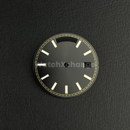 Defective* 29mm Black Watch Dial w/Green Luminous for Seagull ST16 Movement