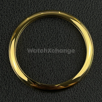 Gold Curved Polished Stainless Steel Watch Bezel Insert Ring 36mm 39mm