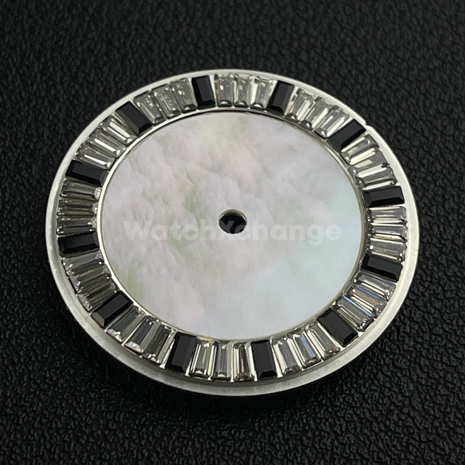 28.5mm Black & White Pearl Shell Texture Watch Dial for SEIKO NH35 NH36 Movement