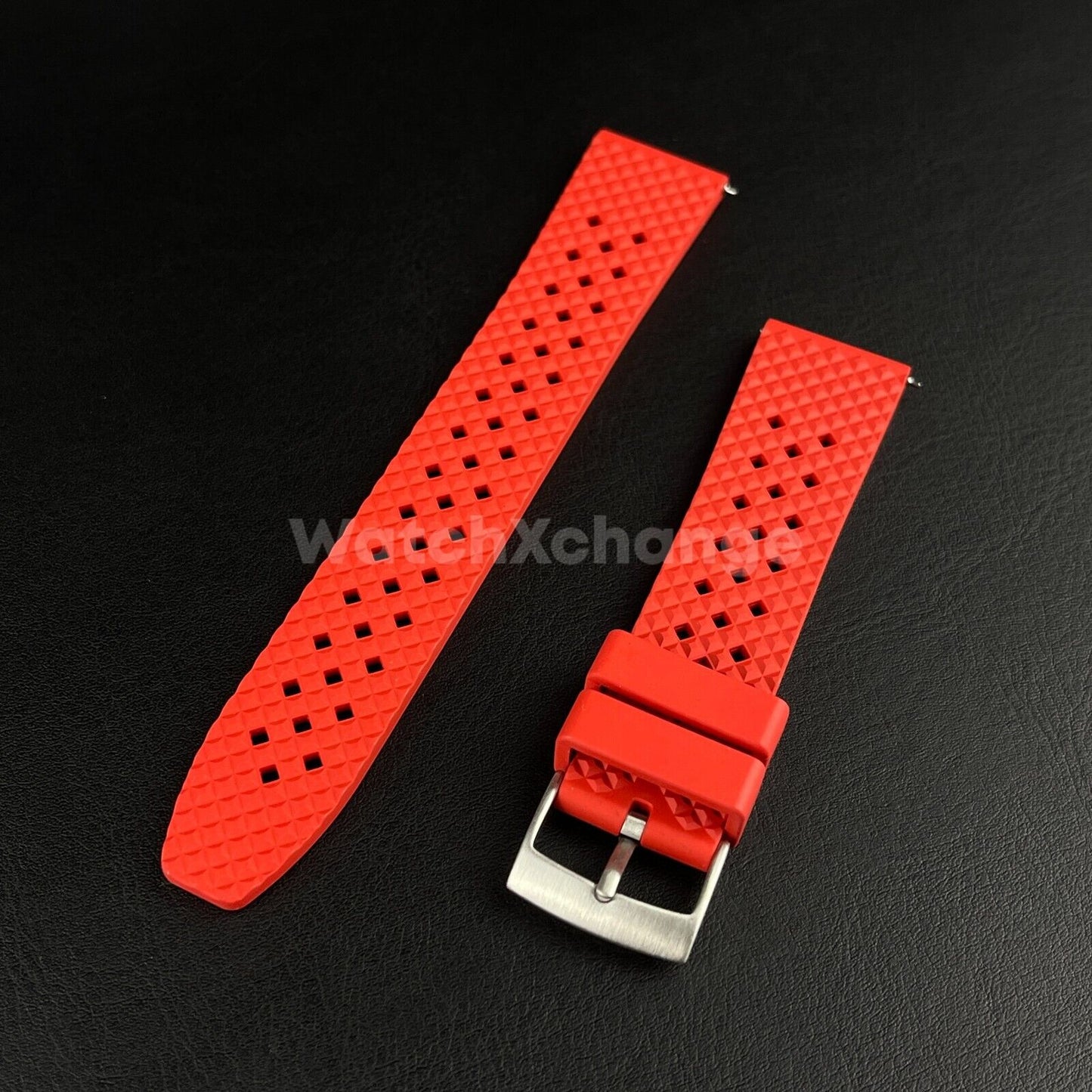 Premium Waffle FKM Rubber Watch Strap Band 20mm Quick Release Various Colours