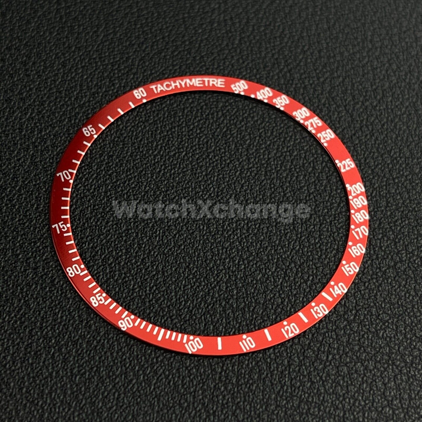 Red & Silver Flat Aluminium Watch Bezel Insert 38.5mm for VK63 Quartz Watches