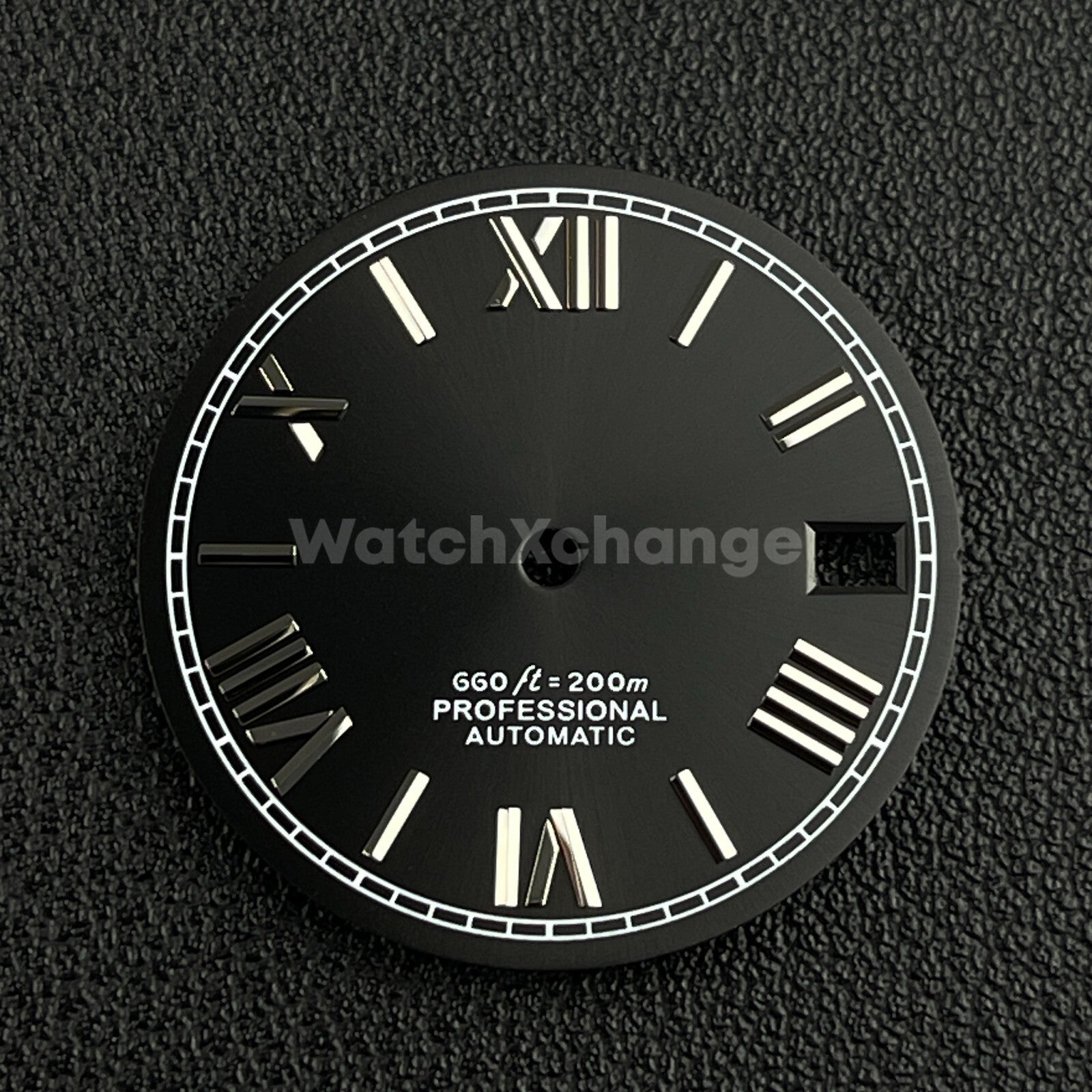 28.5mm Black Roman Numeral Watch Dial for SEIKO NH35 4R35 Movements