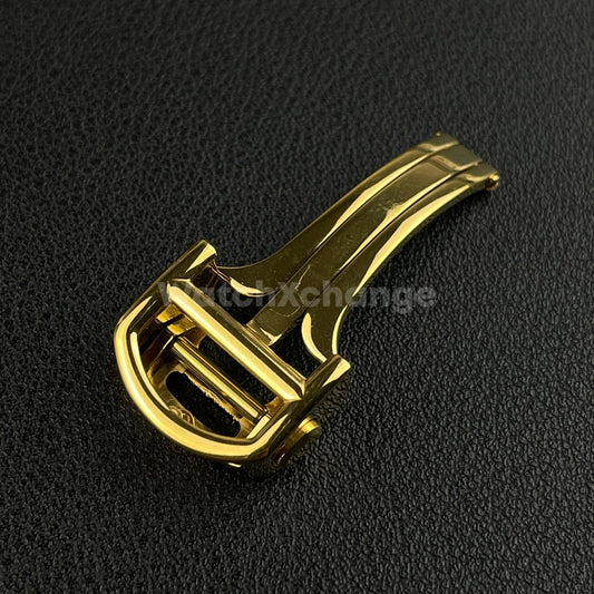 Gold Deployment Watch Clasp For Cartier Watch Strap Stainless Steel 14mm- 18mm