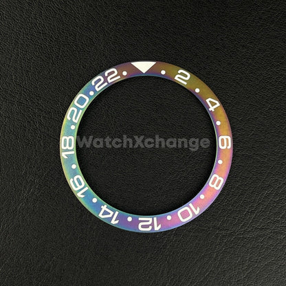 38mm Aluminium Bezel insert Aurora Rainbow & White For Rolex Seiko SKX SRPD