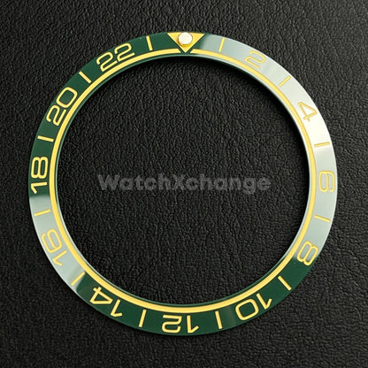 Green Ceramic Bezel Insert 38mm GMT For Rolex Seiko SKX007 SKX009 SRPD Sloped