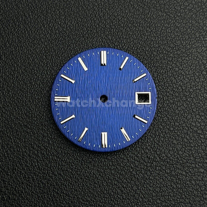 28.5mm Dark Blue Vertical Line Texture Watch Dial for SEIKO NH35 NH36 Movement