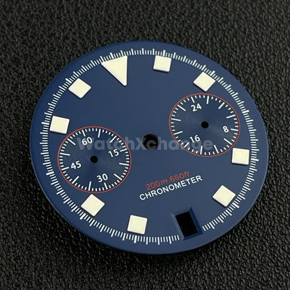 Blue 30mm Modified Watch Dial Accessory for VK64 Quartz Movement