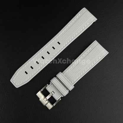 Light Grey 20mm Silicone Rubber Curved End Watch Strap Band For Omega Rolex