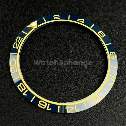 Blue Ceramic Bezel Insert 38mm GMT For Rolex Seiko SKX007 SKX009 SRPD Sloped