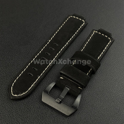 Black Suede Leather Watch Strap for Timex Tidal Compass T2N72 T2N720 14mm 16mm