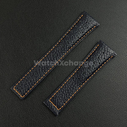 Blue 22mm Perforated Leather Racing Strap for TAG Heuer Monaco Wrist Band