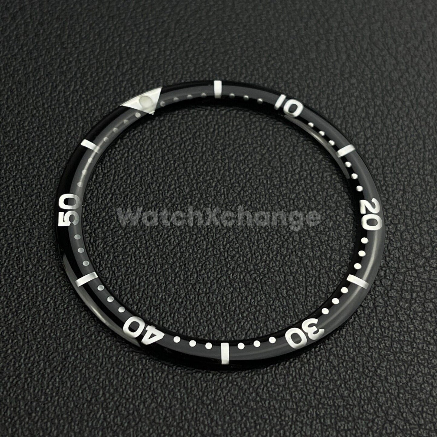 Black & Silver 38mm Flat Resin Bezel Insert For Divers Watch Seiko Mod SKX SRPD