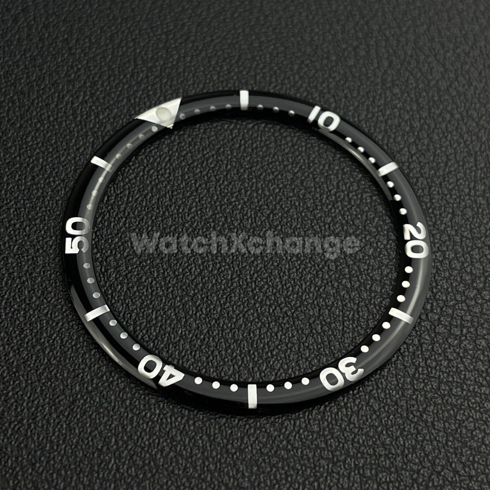 Black & Silver 38mm Flat Resin Bezel Insert For Divers Watch Seiko Mod SKX SRPD