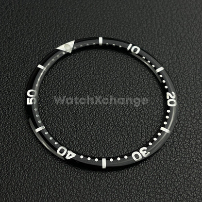 Black & Silver 38mm Flat Resin Bezel Insert For Divers Watch Seiko Mod SKX SRPD