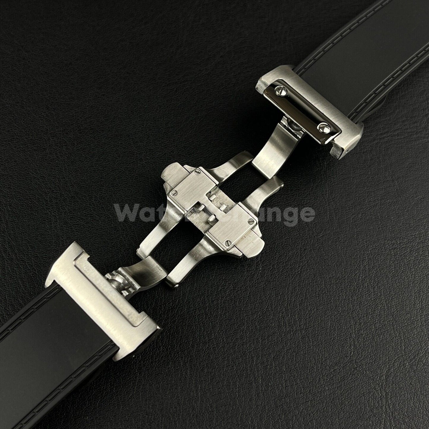 Black Silicone Rubber Diver Strap Band for Cartier Santos 100 XL Large 23mm 25mm