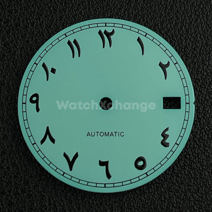 28.5mm  Turquoise Blue Arabic Watch Dial NH35 NH36 4R35 Movement Professional