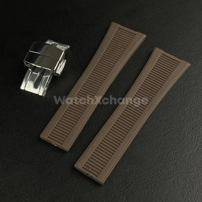 Brown Silicone Watch Band Fit for Patek Philippe Nautilus 5711/5712/5980 Strap