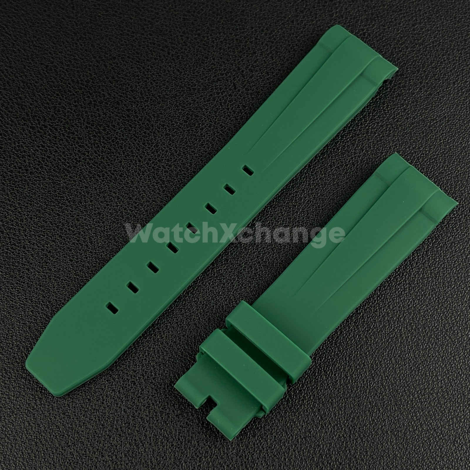 Green 20mm Silicone Rubber Curved End Watch Strap Band For Rolex Submariner GMT