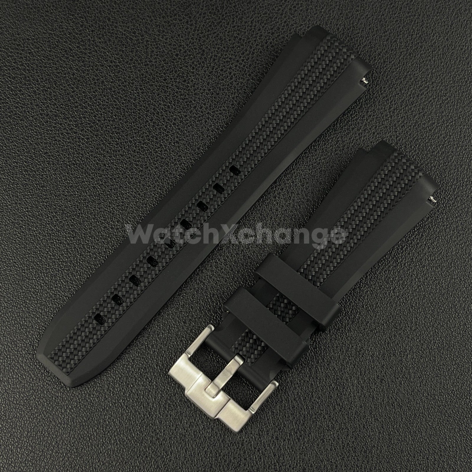 Black 20mm Silicone Rubber Curved End Watch Strap Band For Omega Rolex
