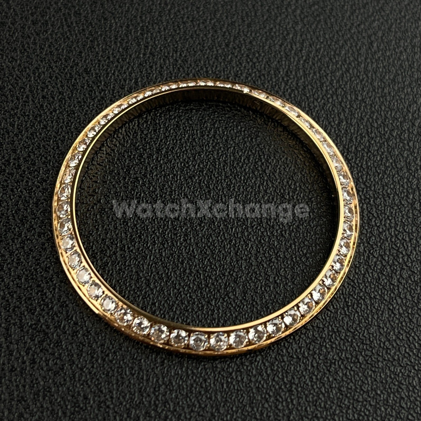 Rose Gold Curved Gemstone Stainless Steel Watch Bezel Insert Ring 36mm 39mm