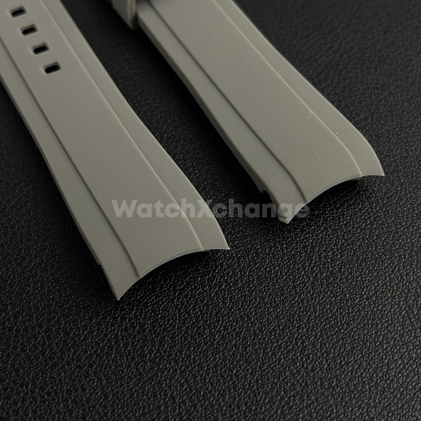 Grey 20mm Silicone Rubber Curved End Watch Strap Band For Rolex Submariner GMT