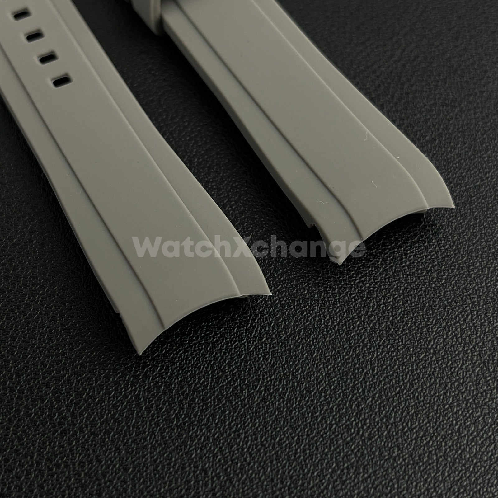 Grey 20mm Silicone Rubber Curved End Watch Strap Band For Rolex Submariner GMT