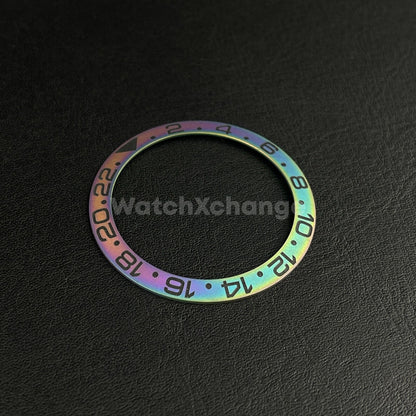 38mm Aluminium Bezel insert Aurora Rainbow & Black For Rolex Seiko SKX SRPD