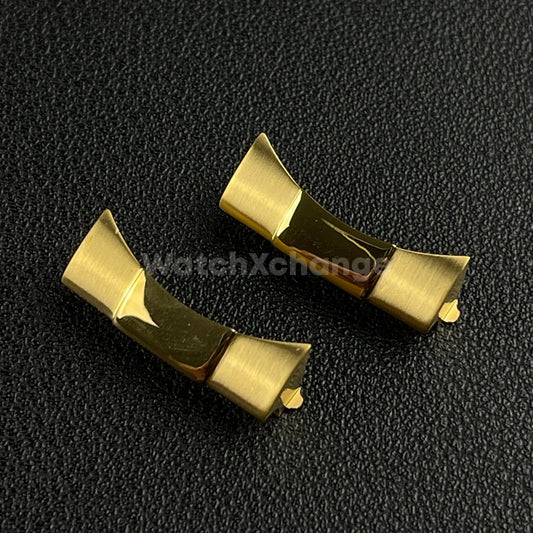 Gold 22mm Curved End Links Watch Band Strap Bracelet Link For Rolex 126600