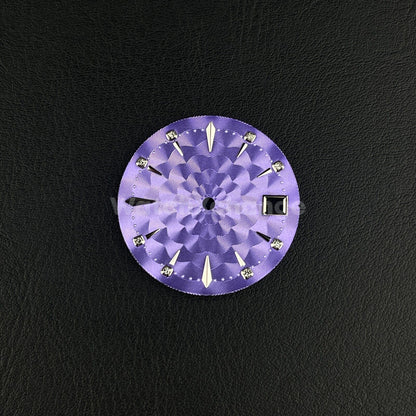 29mm Purple Watch Dial Face Radial Pattern Diamond Scale for NH35/36 Movements