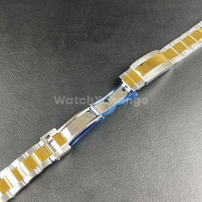 Silver Gold Watch Strap Band Replacement fit Rolex Submariner, Daytona, GMT 20mm