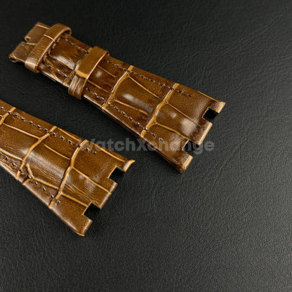 Brown High Quality Genuine Leather Watch band Strap 28mm for AP ROYAL OAK