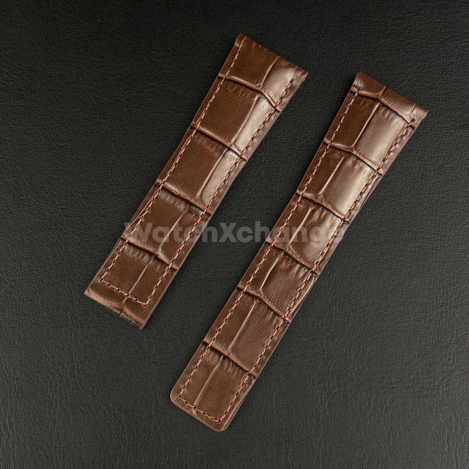 Brown Genuine Leather Strap For Tag Heuer Monaco Carrera Crocodile 19 20mm 22mm