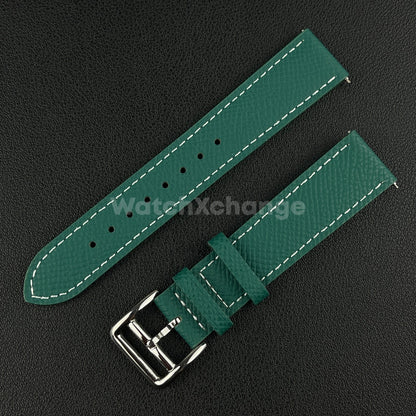 Green Universal Quick Release Genuine Leather Watch Strap Band 18mm 20mm 22mm