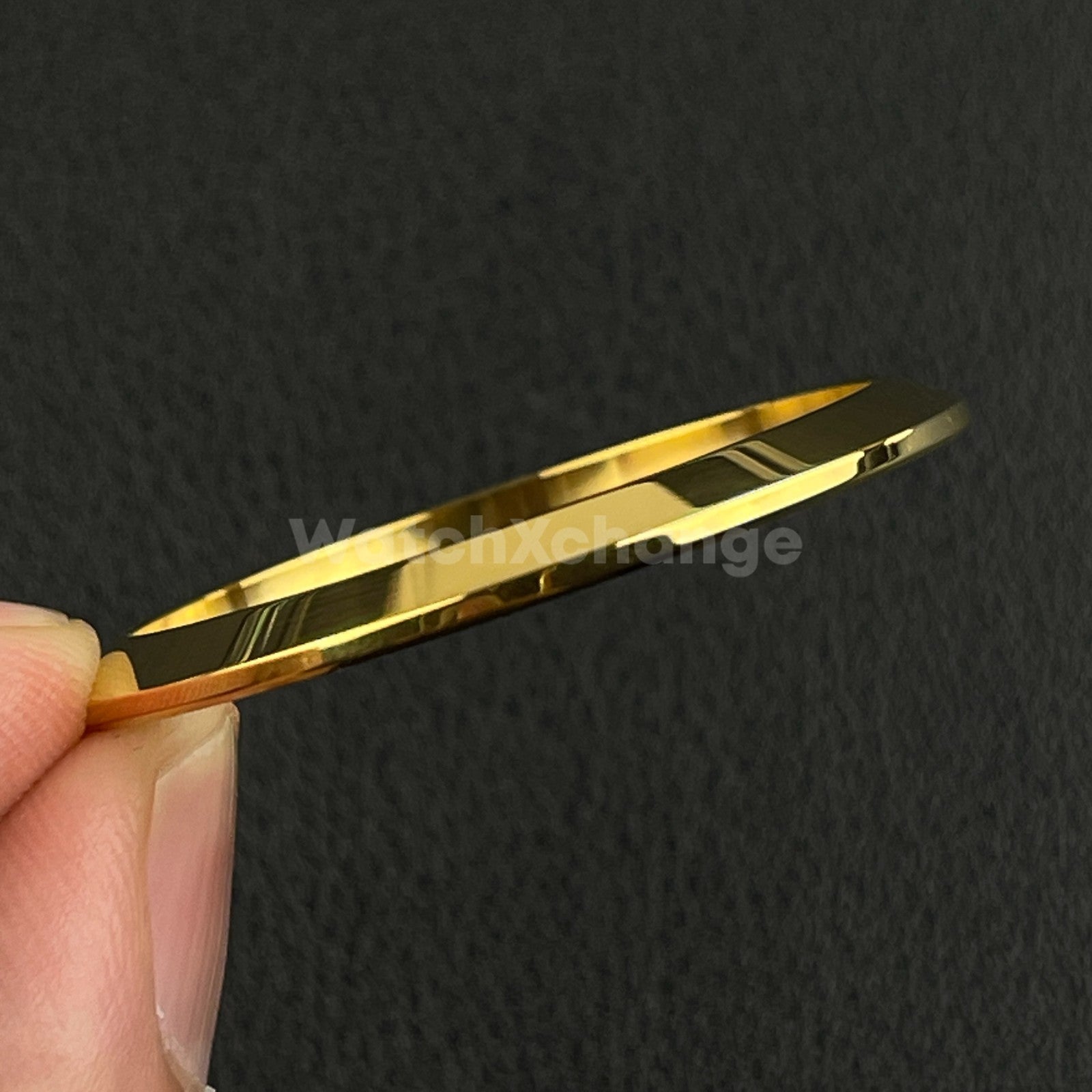 Gold Sloped Polished Stainless Steel Watch Bezel Insert Ring 36mm 39mm