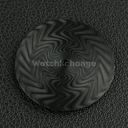 28.5mm Black Water Ripple Texture Watch Dial Face for SEIKO NH35 Movements