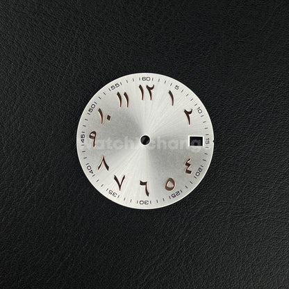 28.5mm Silver Rose Gold Arabic Watch Dial NH35 NH36 Movement Professional