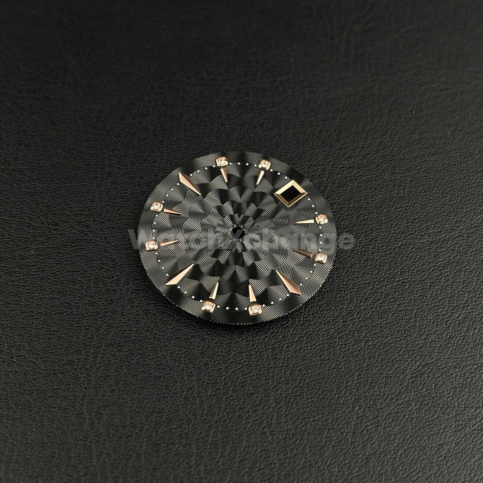 29mm Black Watch Dial Face Radial Pattern Diamond Scale for NH35/36 Movements