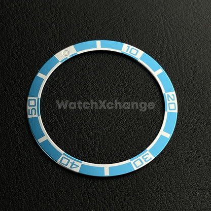 Light Blue 38mm Flat Aluminium Bezel Insert For Diver Watch Seiko Mod SKX SRPD