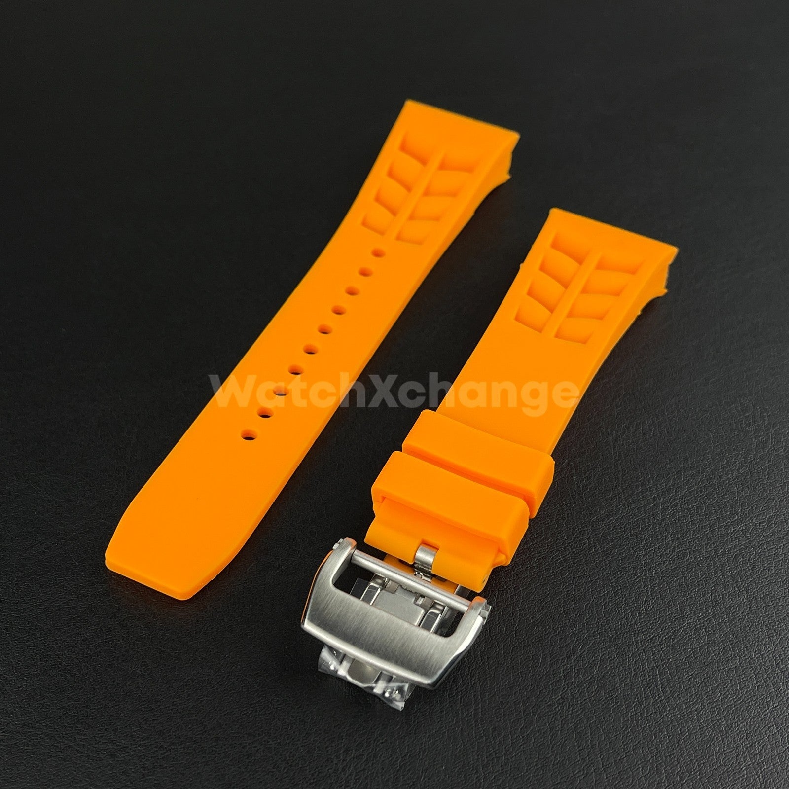 Orange 25mm-Spring Bar-Watch Rubber Band Strap For RICHARD MILLE RM011 RM-11