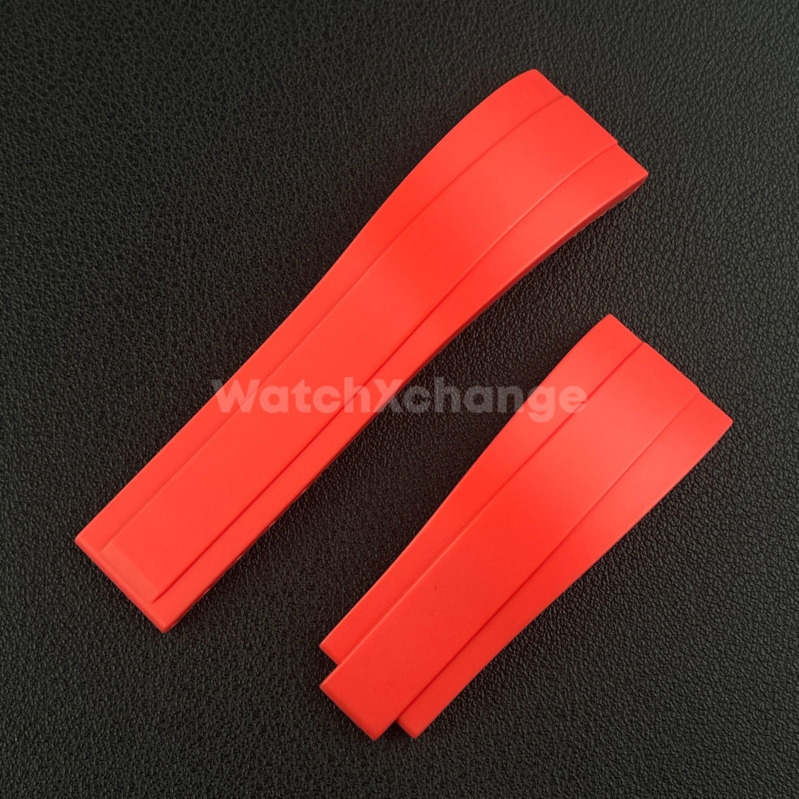 20mm 21mm Red Silicone Rubber Watch Strap Band For Rolex OYSTERFLEX GMT