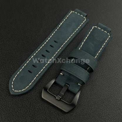 Blue Suede Leather Watch Strap for Timex Tidal Compass T2N72 T2N720 14mm 16mm