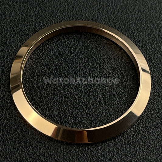 Rose Gold Sloped Polished Stainless Steel Watch Bezel Insert Ring 36mm 39mm