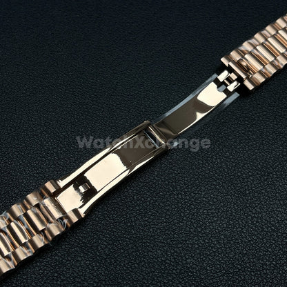Rose Gold Premium Stainless Steel Watch Bracelet Strap Band Rolex Datejust 20mm