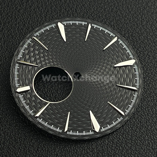 35mm Black & Silver Cocktail Texture Watch Dial Face For Seiko NH38 Movement