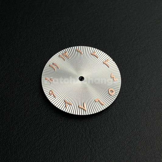 28.5mm Silver & Rose Gold Arabic Watch Dial NH35 NH36 Movement Professional